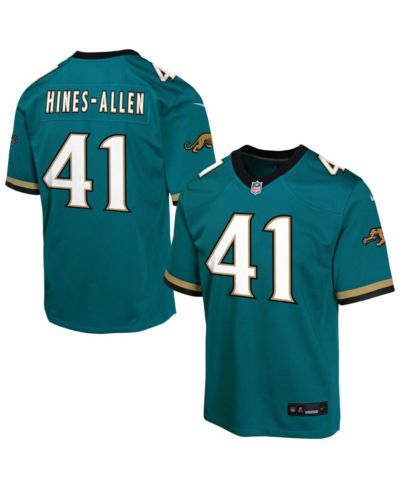 Игровая джерси Nike для мальчиков и девочек Josh Hines-Allen Teal Jacksonville Jaguars Alternate 2 Prowler Throwback