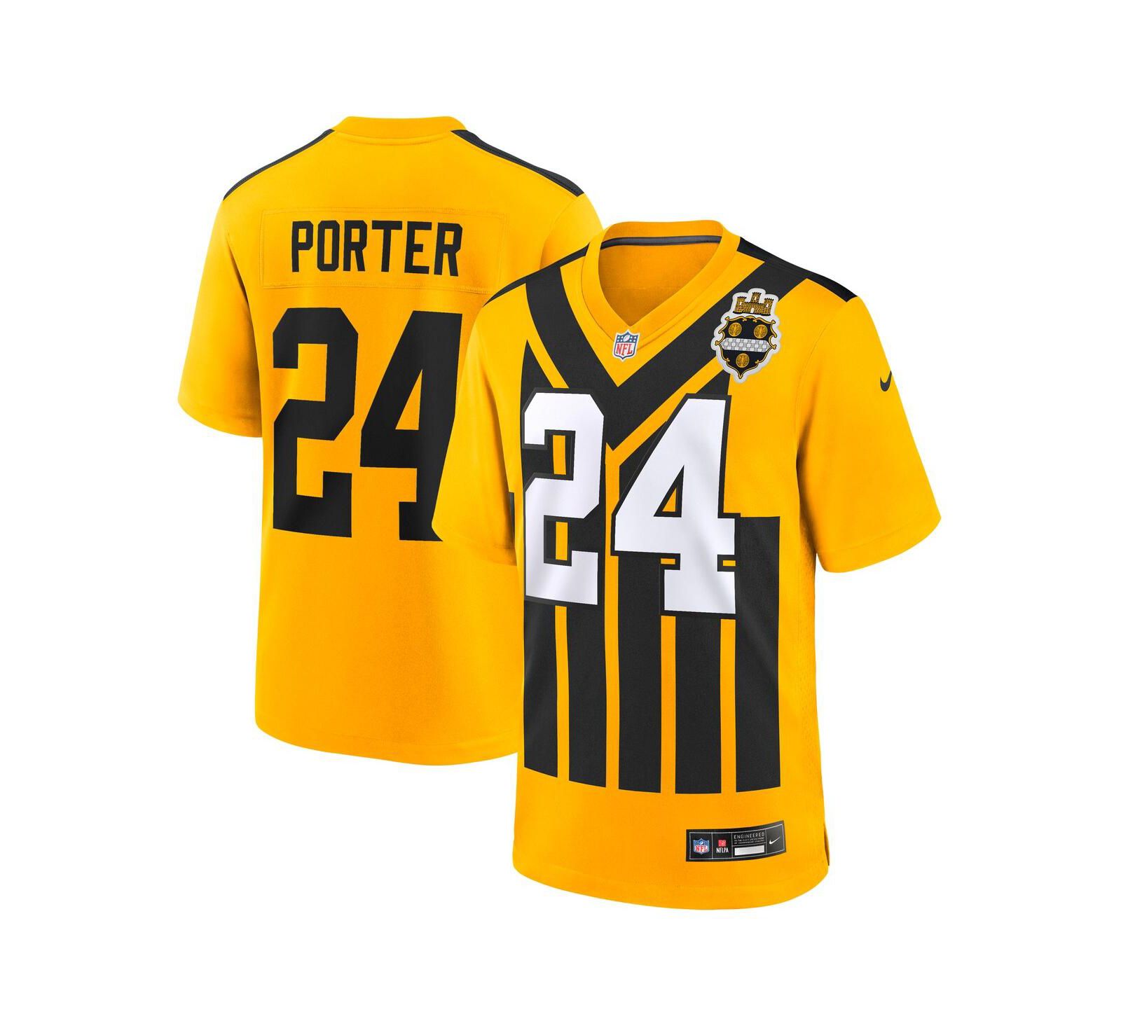 Мужская джерси Nike Joey Porter Jr. Gold Pittsburgh Steelers Alternate 1933 Throwback