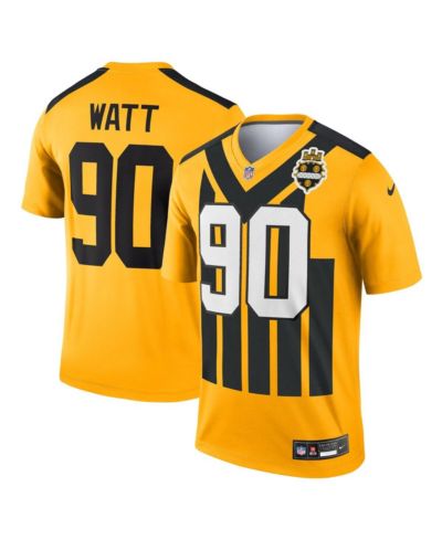 Мужская джерси Nike T.J. Watt Gold Pittsburgh Steelers Alternate 1933 Throwback Legend Player Performance