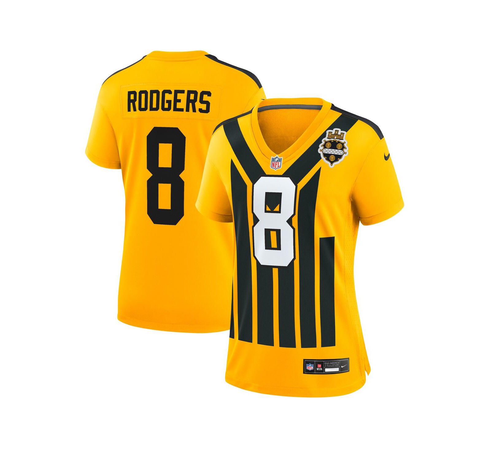 Женская игровая джерси Nike Aaron Rodgers Gold Pittsburgh Steelers Alternate 1933 Throwback
