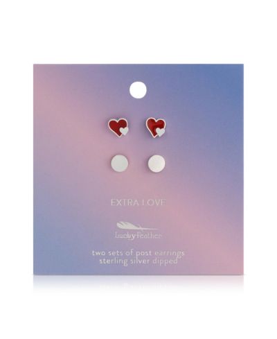Набор серег Lucky Feather Hearts/rounds
