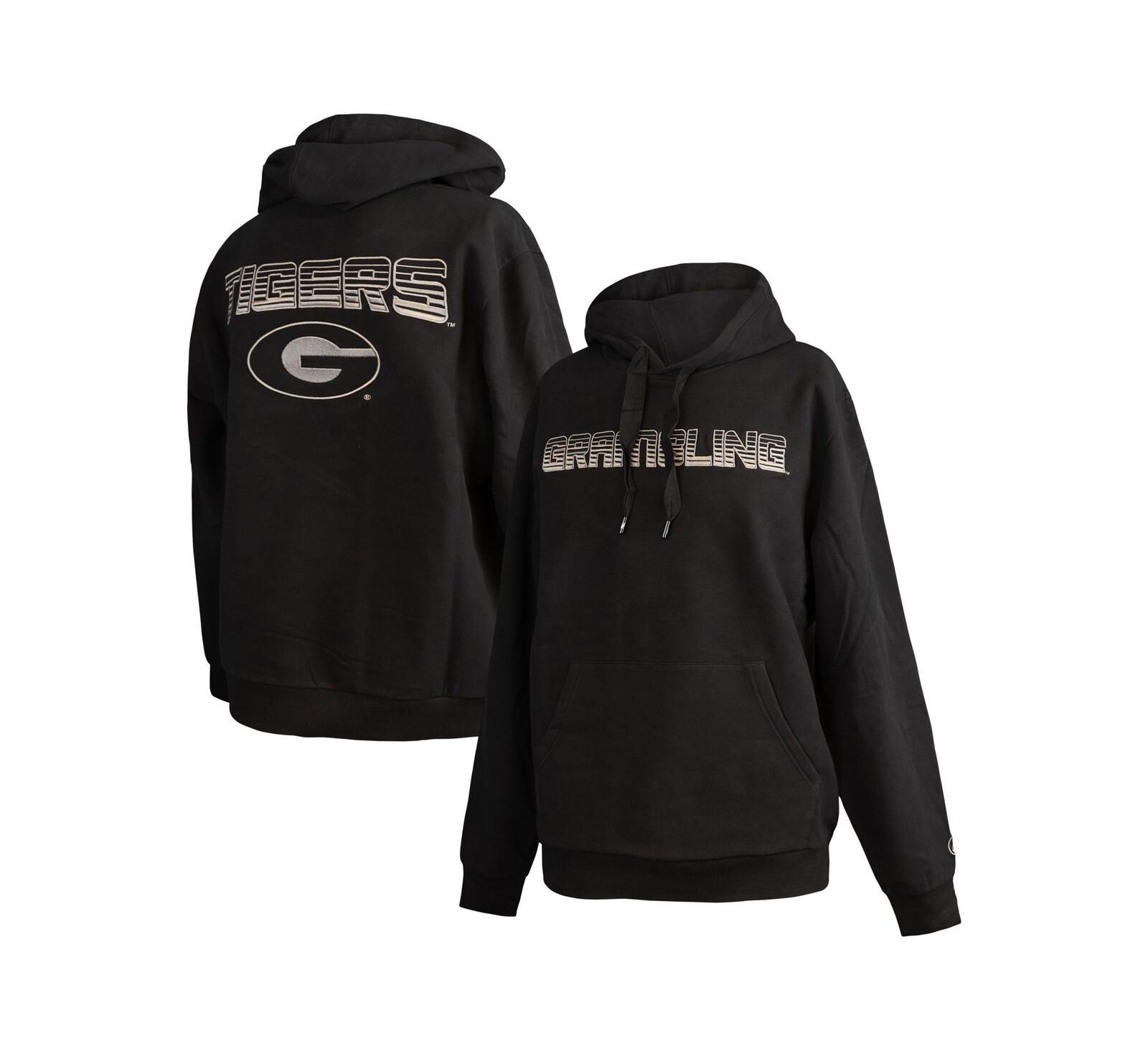 FISLL Мужское черное худи с принтом Grambling Tigers Puff Print Sliced Pullover