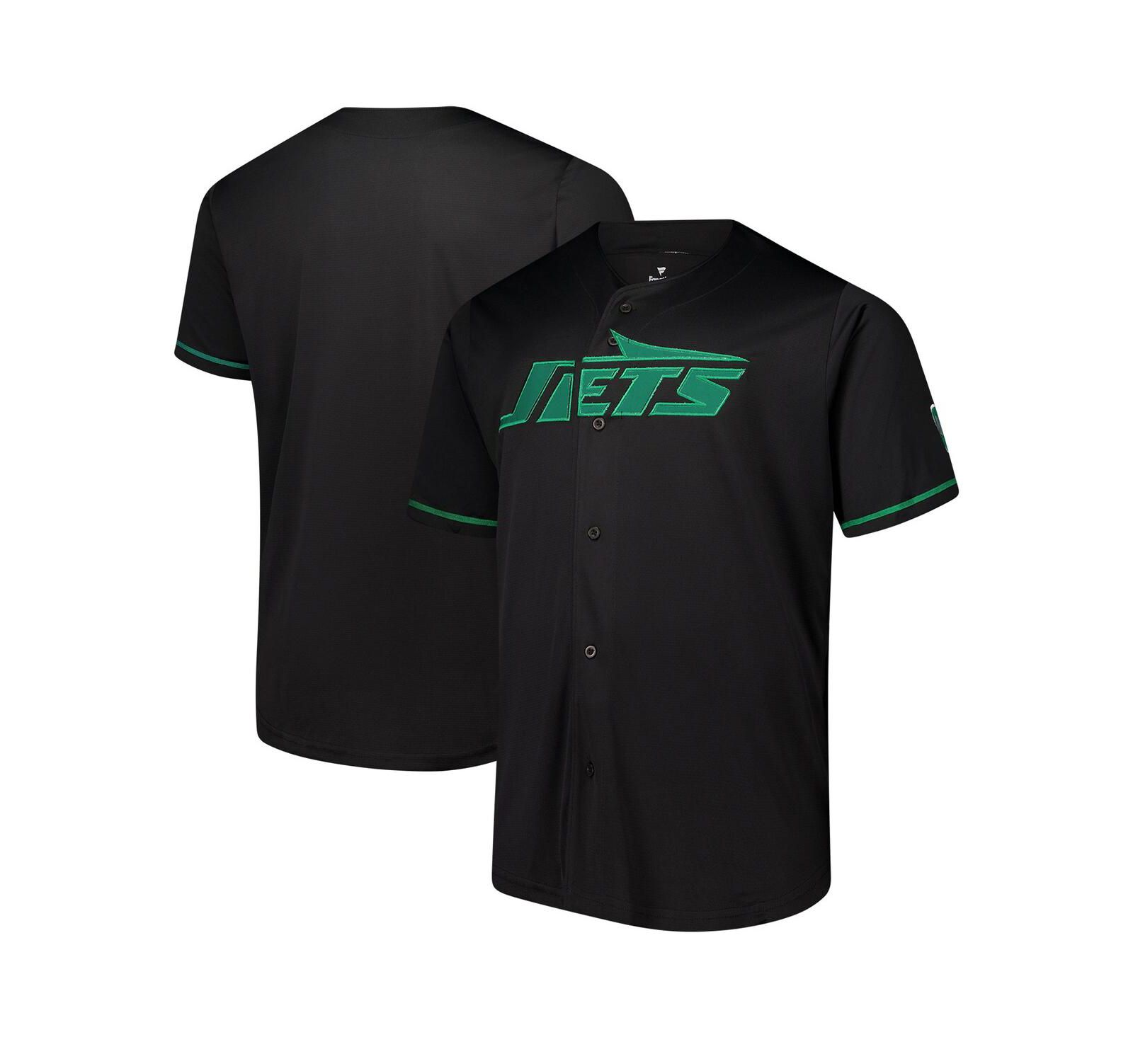 Рубашка Fanatics Men's Black New York Jets Pop Full-Button Shirt