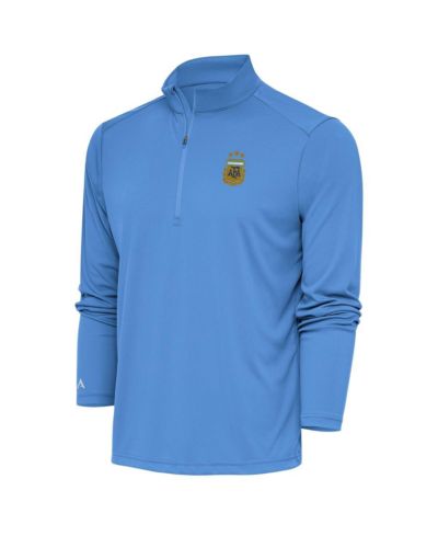 Свитшот Antigua Men's Powder Blue Argentina National Team Tribute Quarter-Zip Pullover Sweatshirt
