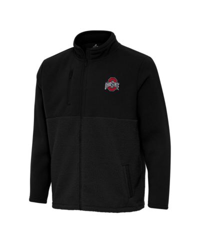 Куртка Antigua Men's Black Ohio State Buckeyes Daily Fused Full-Zip