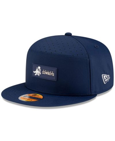 Мужская кепка New Era Navy Dallas Cowboys 2025 Sideline Throwback Split Panel 9FIFTY Snapback