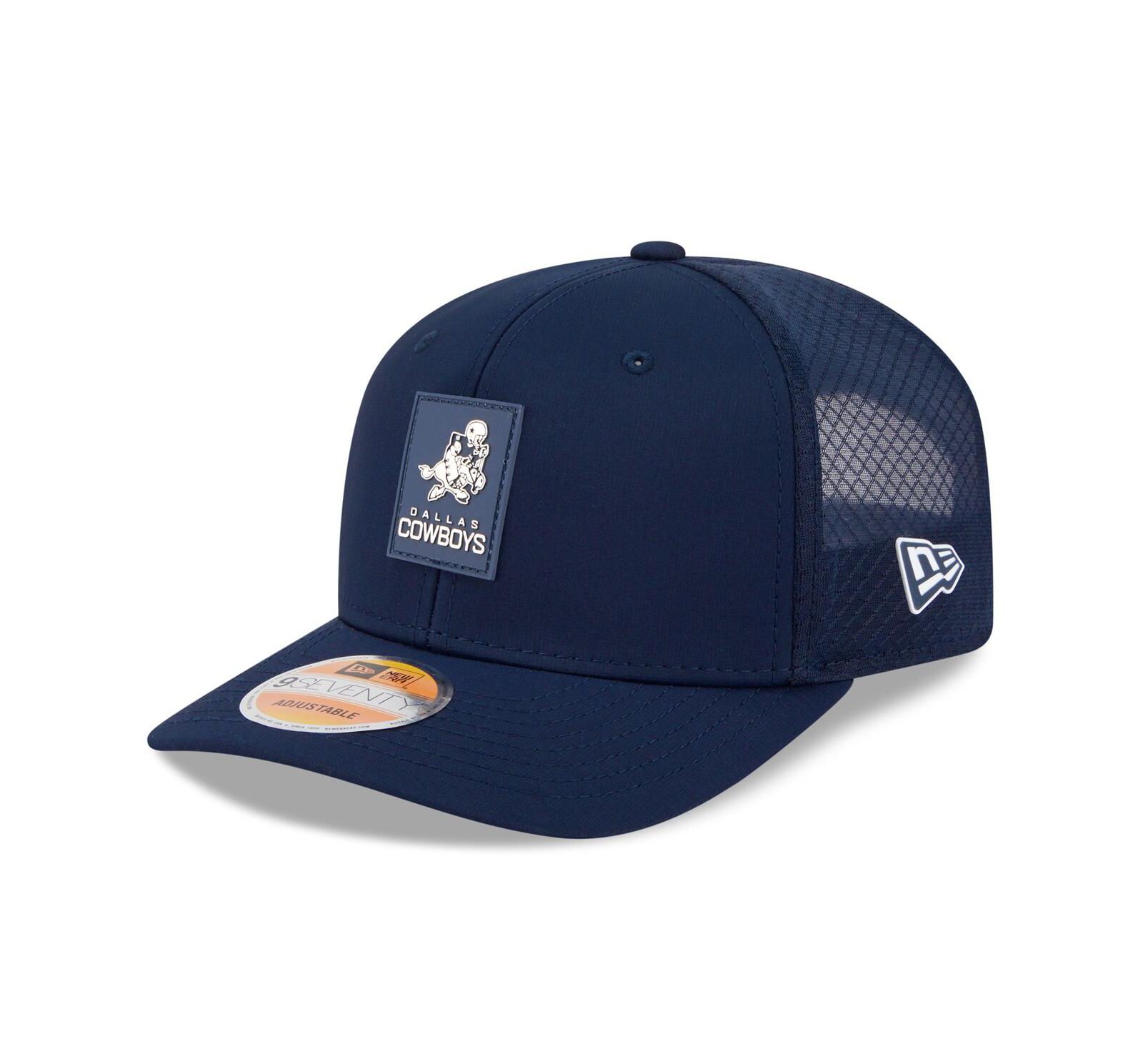 New Era Men's Navy Dallas Cowboys 2025 Sideline Throwback 9SEVENTY Trucker Adjustable Hat