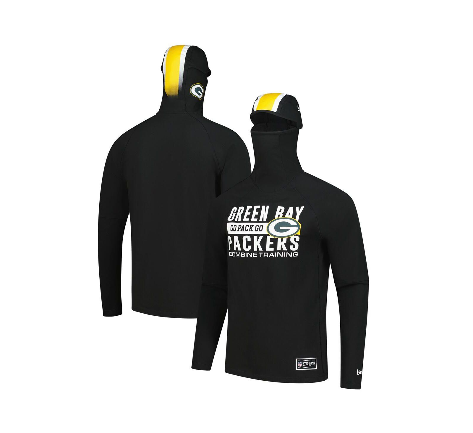 New Era Мужская балаклава Green Bay Packers Tri-Blend Hoodie Black