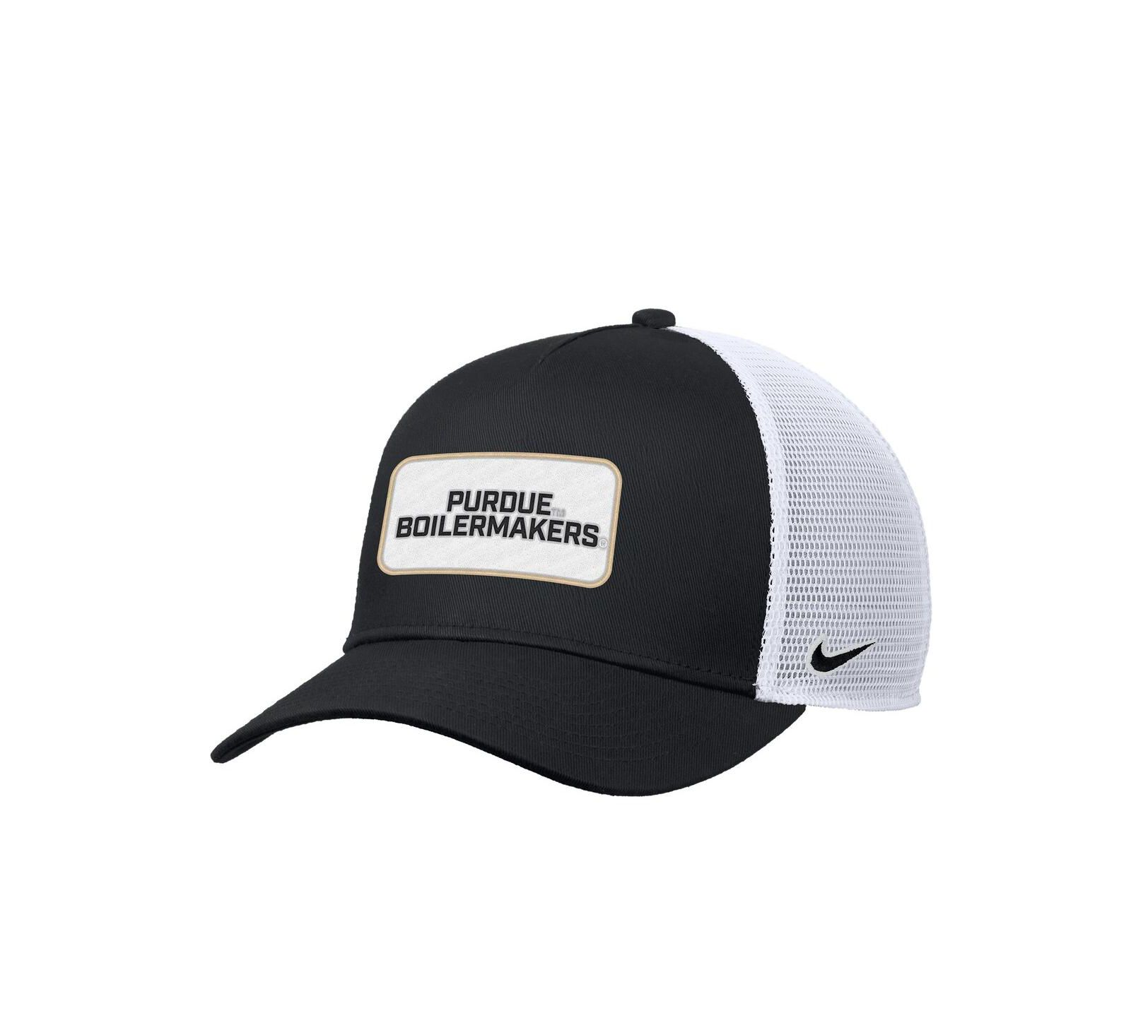 Nike Men's Black Purdue Boilermakers 2025 On-Field Rise Trucker Performance Adjustable Hat