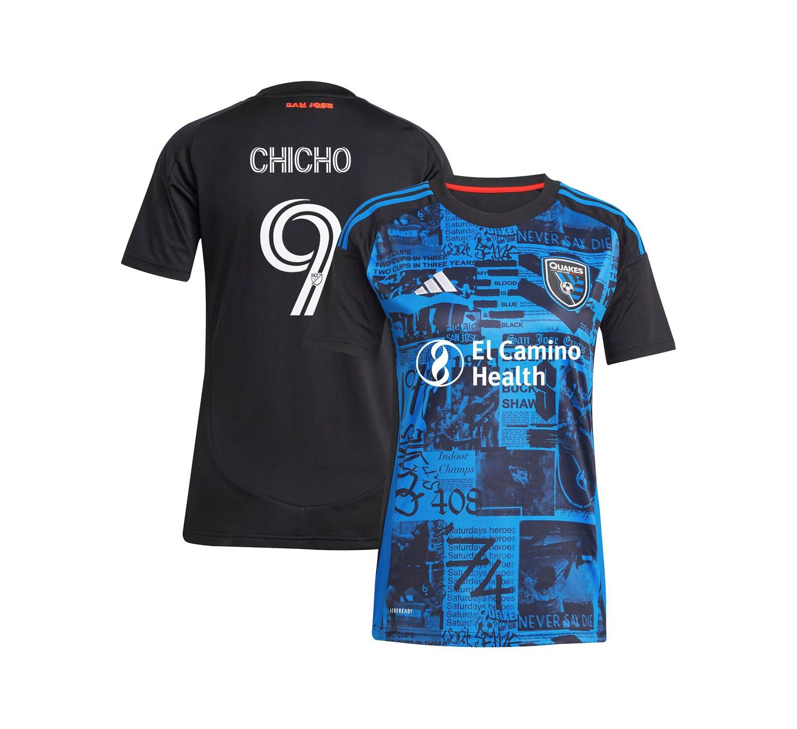 adidas Женская джерси-реплика Cristian Arango Black San Jose Earthquakes 2025 Headliner