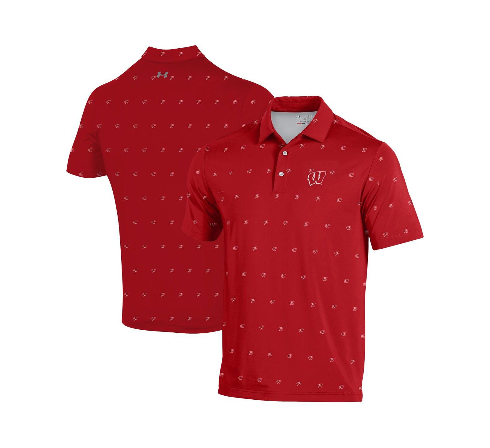 Мужская рубашка-поло Under Armour Red Wisconsin Badgers Gameday ArmourFuse