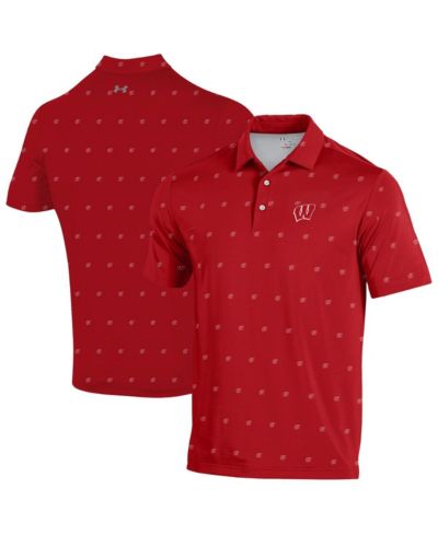 Мужская рубашка-поло Under Armour Red Wisconsin Badgers Gameday ArmourFuse