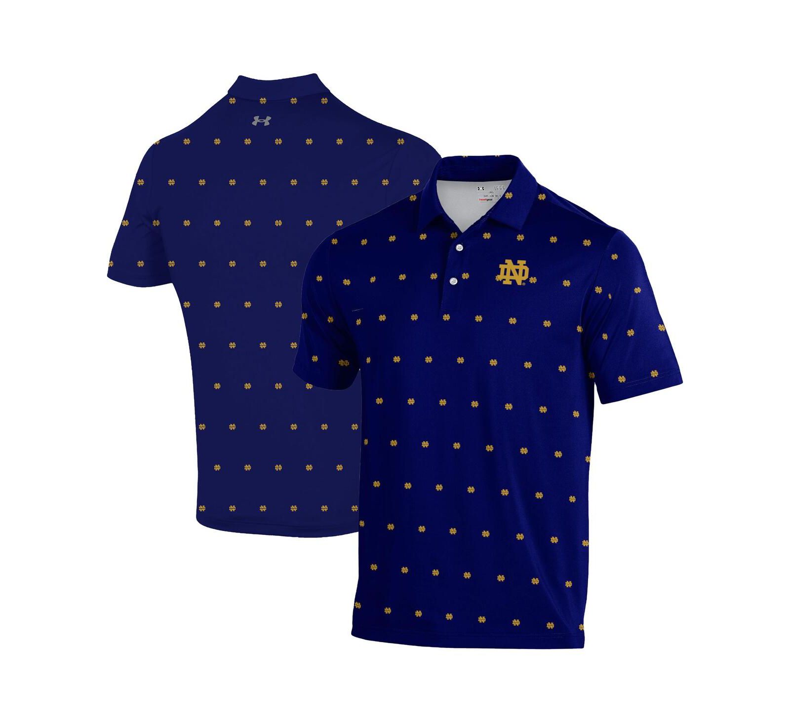 Under Armour Мужская рубашка-поло Notre Dame Fighting Irish ArmourFuse, темно-синяя