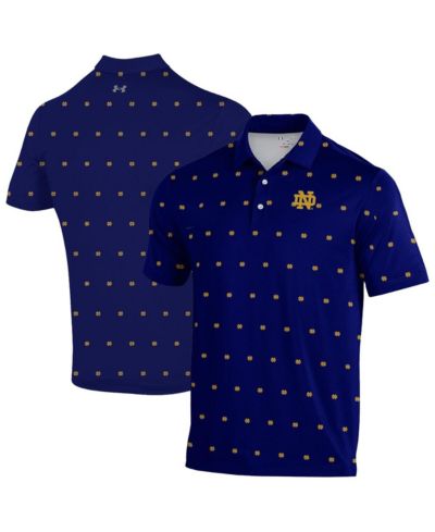 Under Armour Мужская рубашка-поло Notre Dame Fighting Irish ArmourFuse, темно-синяя