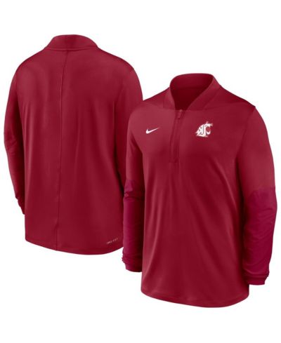 Nike Men's Crimson Washington State Cougars Dri-FIT Half-Zip Pullover Sweatshirt