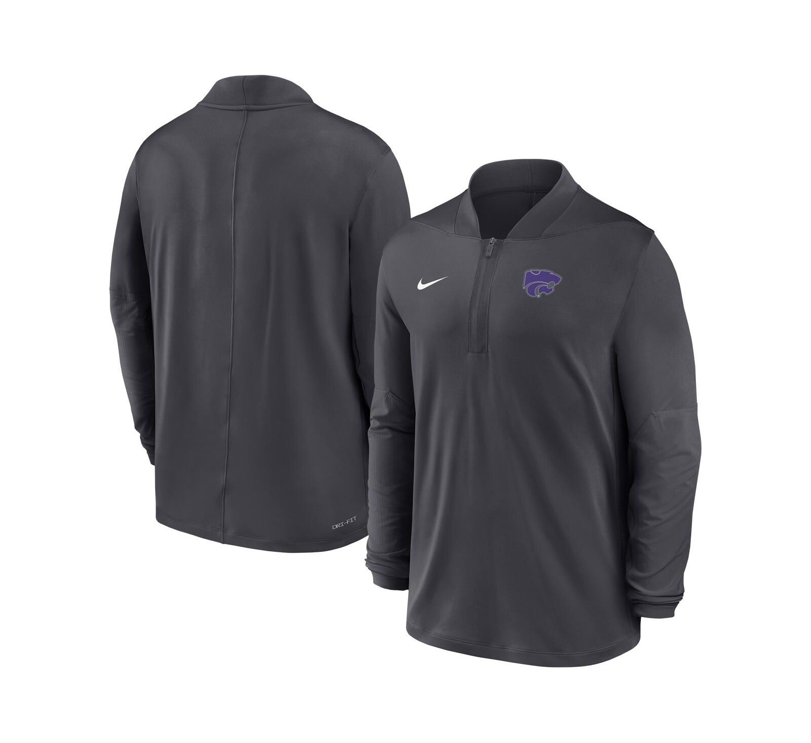 Nike Men's Anthracite Kansas State Wildcats Dri-FIT Half-Zip Pullover Sweatshirt