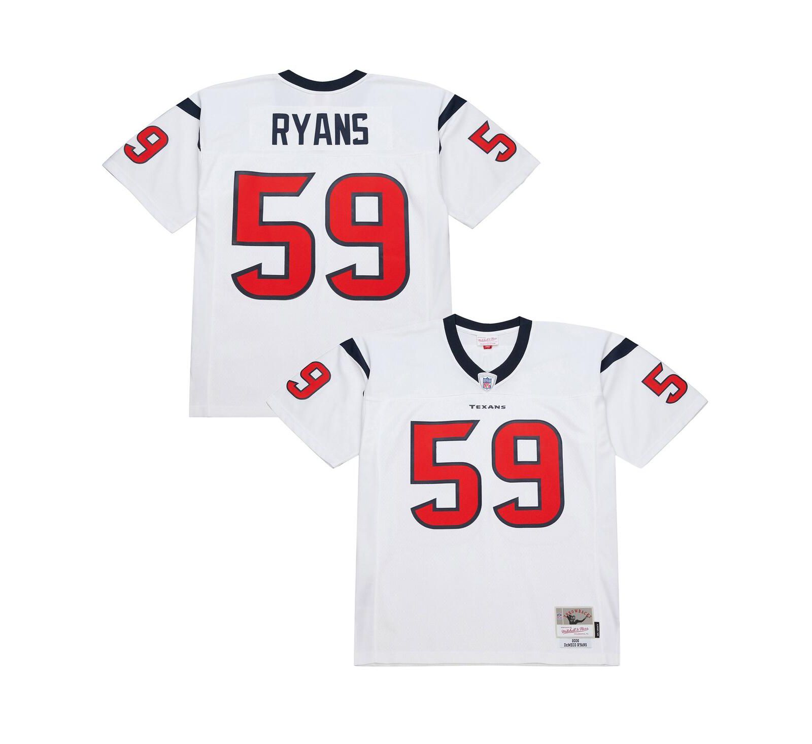 Mitchell Ness Men's DeMeco Ryans White Houston Texans 2006 Legacy Replica Jersey