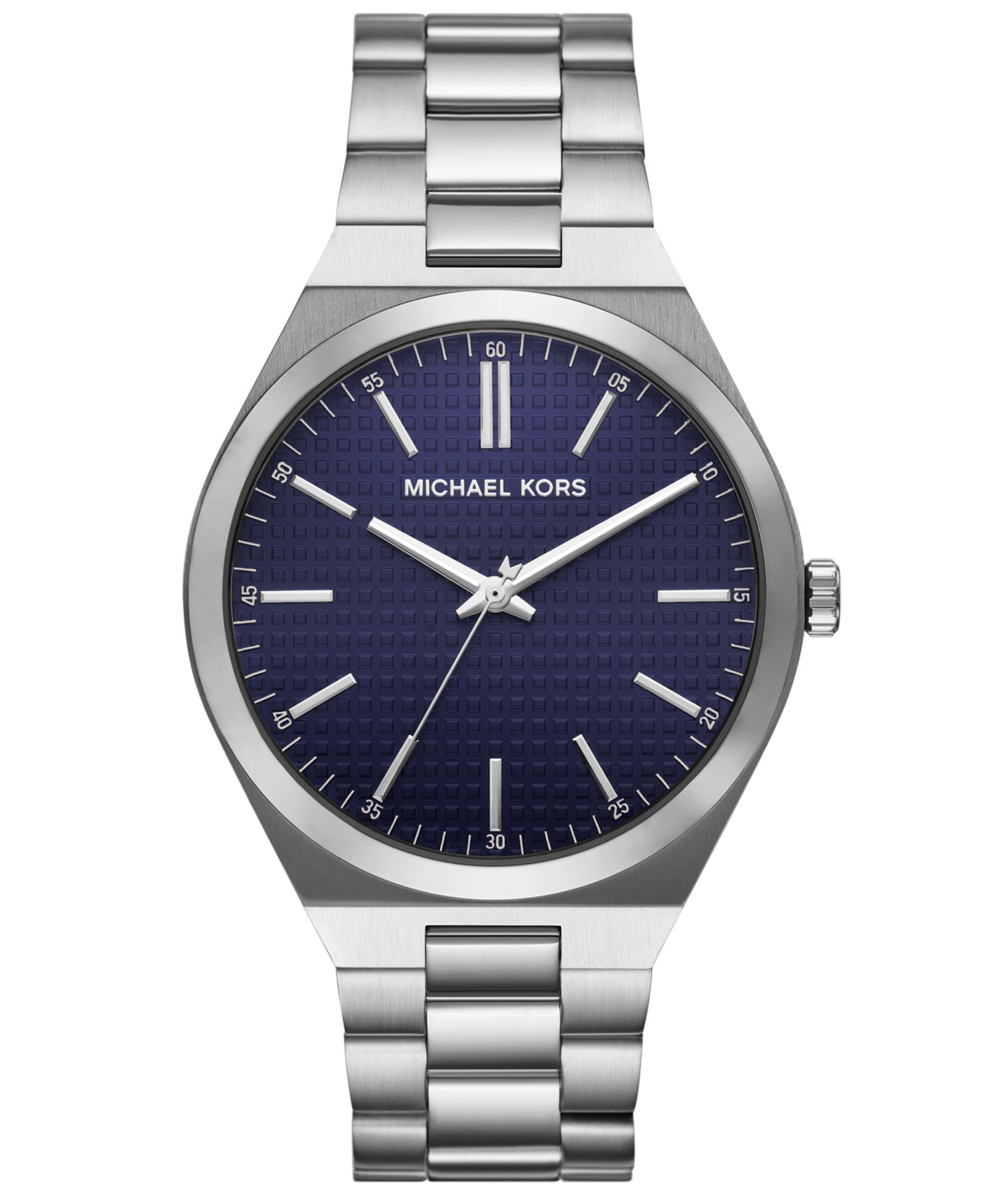 Мужские часы Michael Kors Lennox Three-Hand Silver-Tone Stainless Steel 43mm