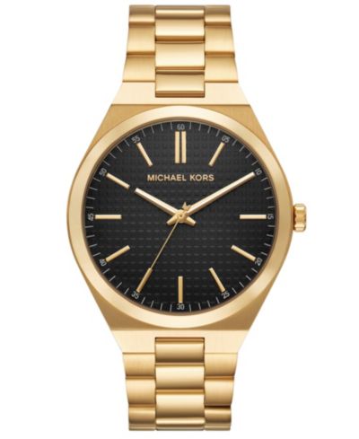 Мужские часы Michael Kors Lennox Three-Hand Gold-Tone Stainless Steel, 43mm