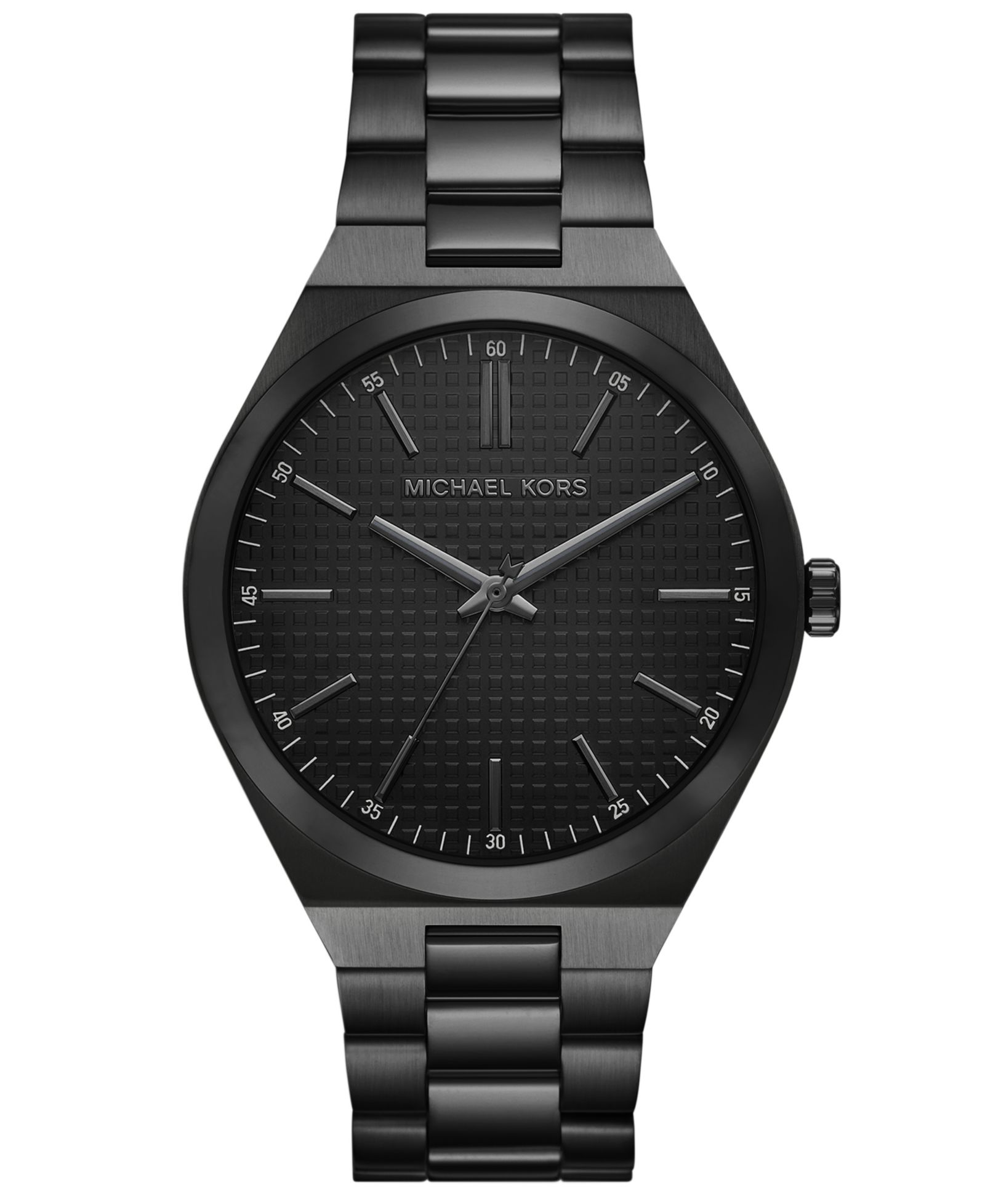 Michael Kors Men's Lennox Three-Hand Black IP Stainless Steel Watch, 43mm