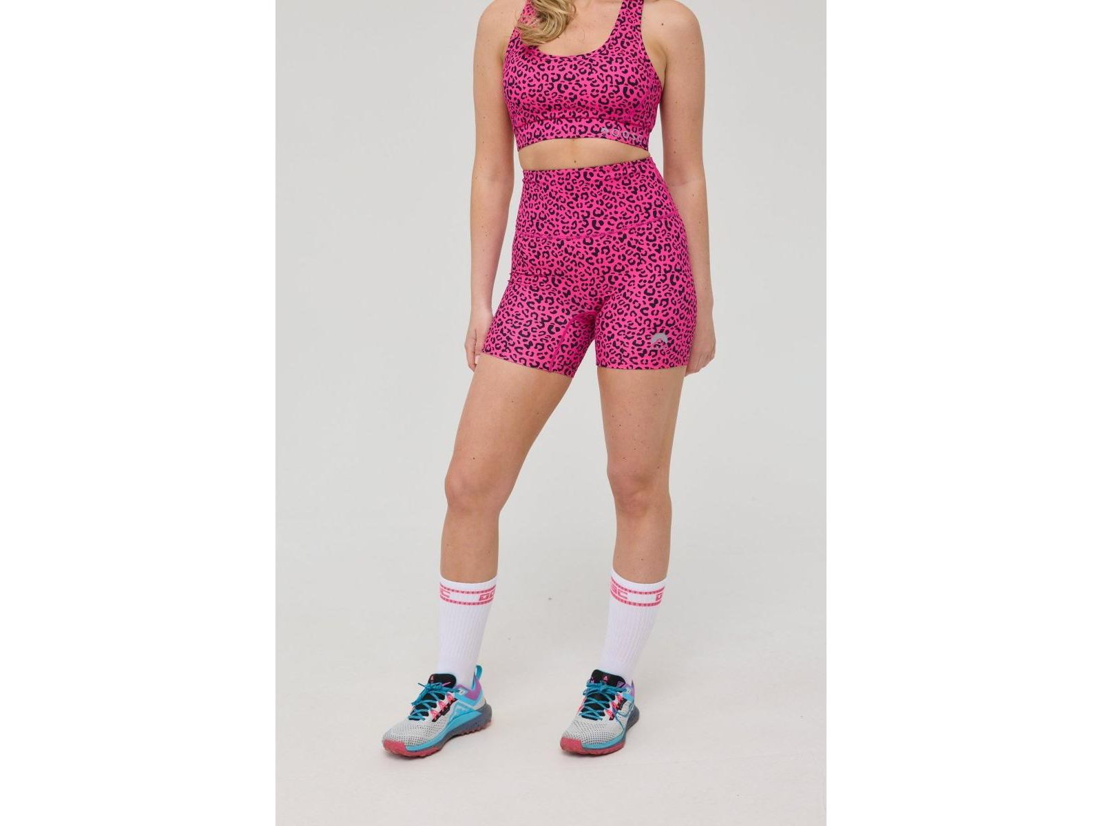 OOSC Women's Infinite High Waisted Shorts - Pink Leopard