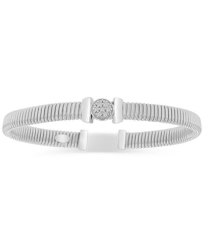 Cubic Zirconia Cluster Tubogas Cuff Bracelet
