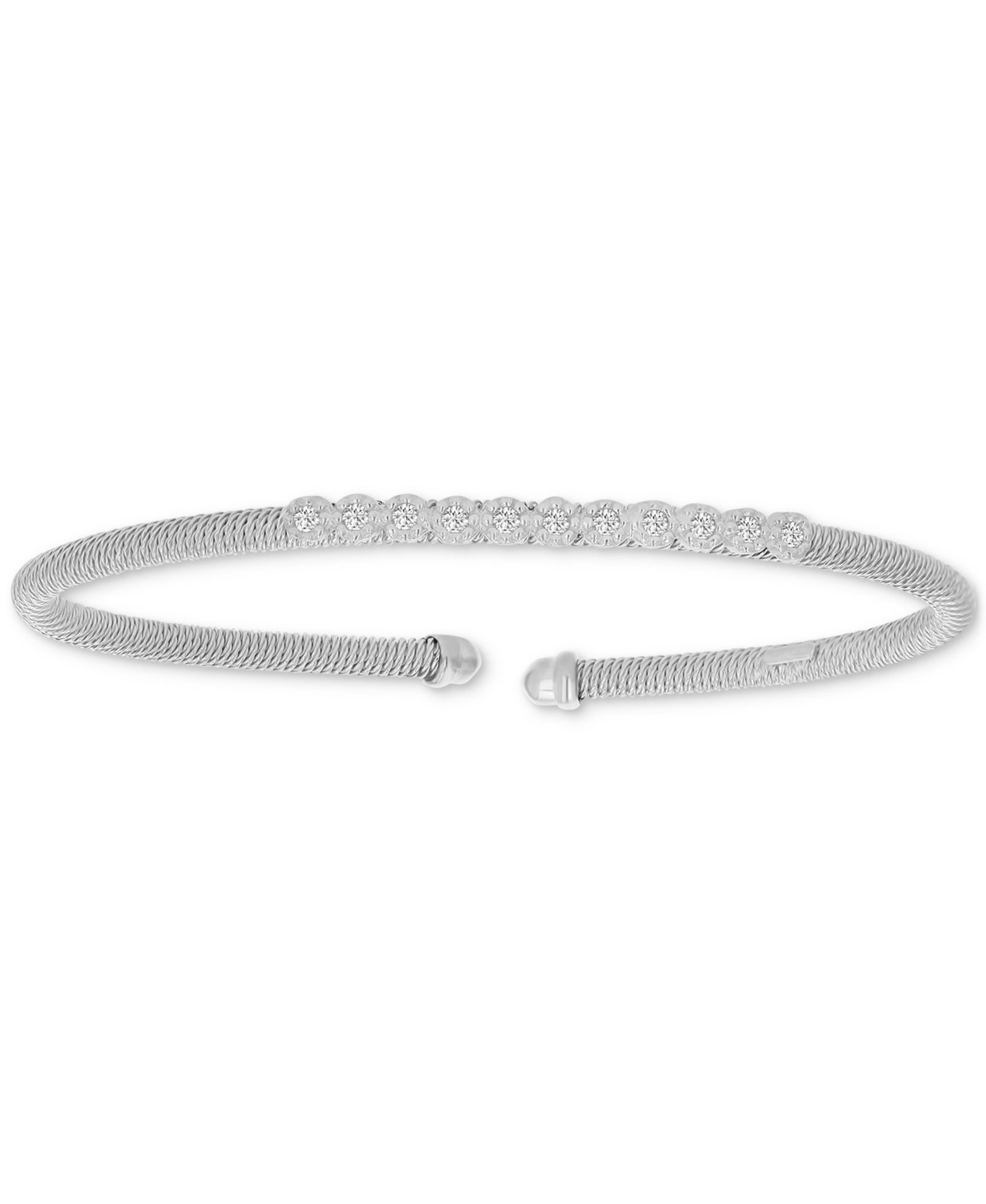 Браслет-манжет cuff из Cubic Zirconia Mesh в Sterling Silver или 14k Gold или 14k Rose Gold Over Sterling Silver