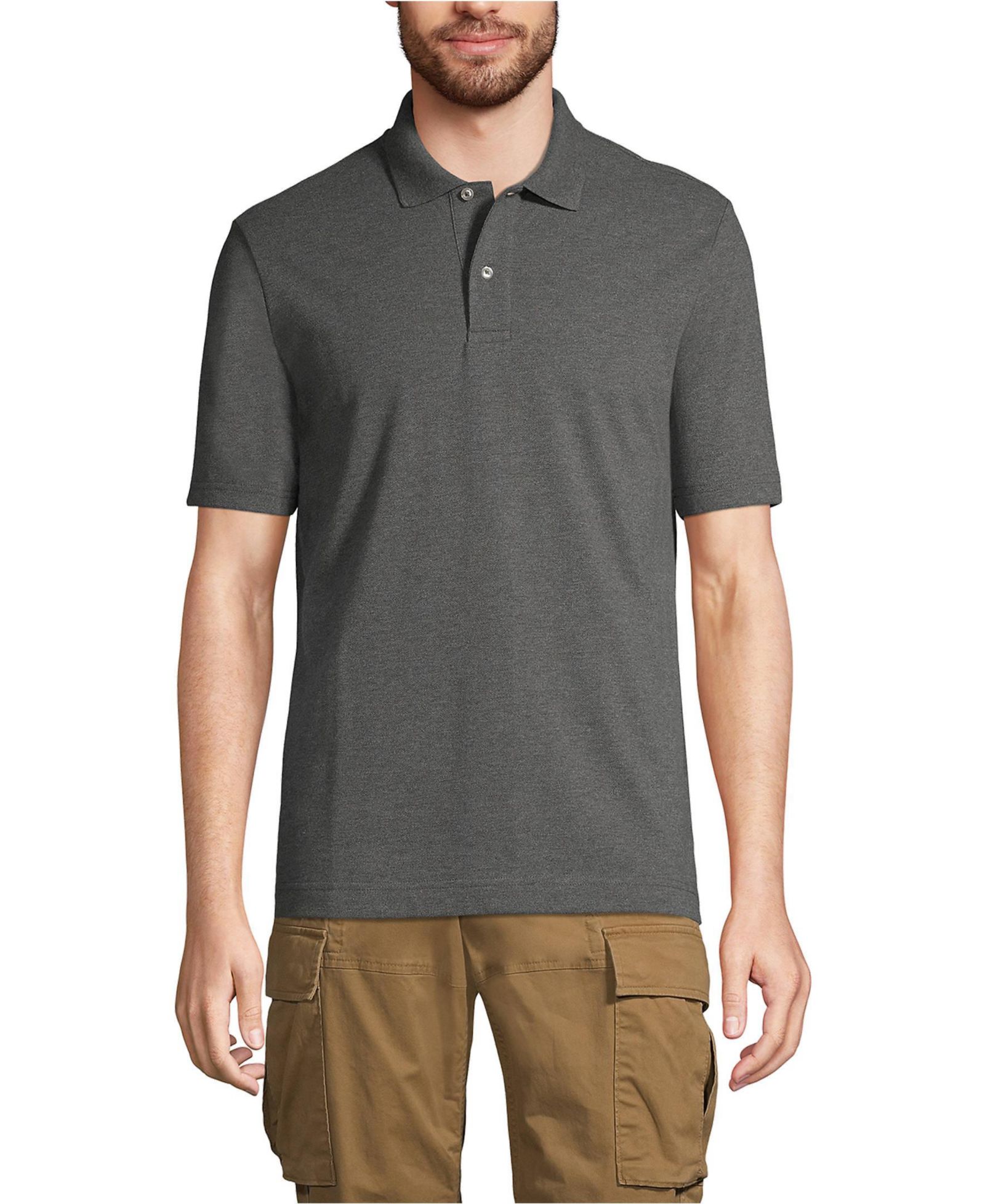 Lands' End Men's Short Sleeve Basic Mesh Polo Shirt