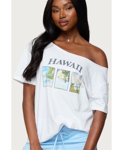 Женская футболка Edikted Hawaiian Babe с открытыми плечами