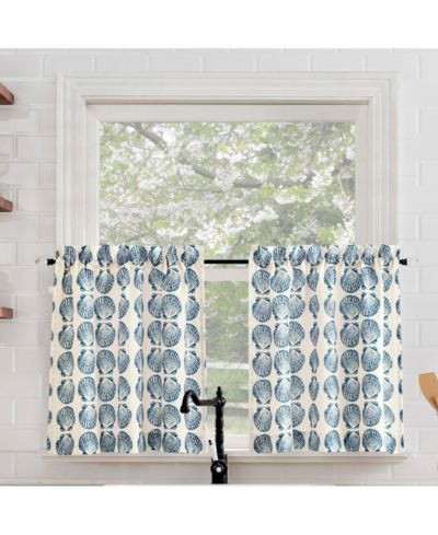 Кухонная занавеска No. 918 Seaside Tonal Seashell Print Semi-Sheer