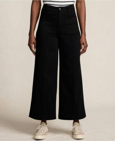Lands' End Petite джинсы с высокой посадкой, широкие брючины, укороченные