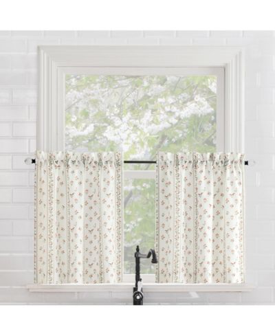Кухонная занавеска No. 918 Ridgewood Floral Stripe, пара из 2 шт.