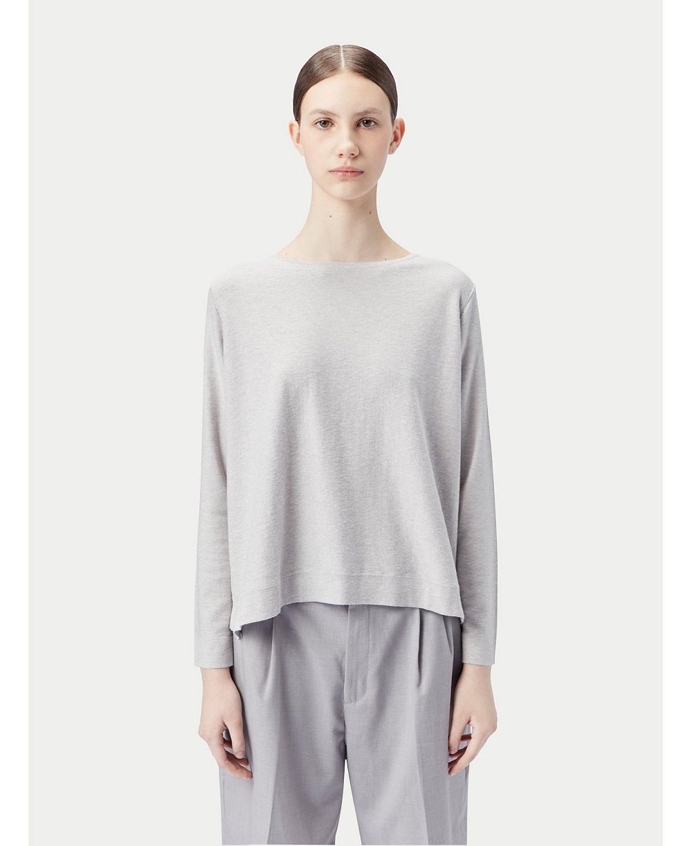 Женский свитер Gobi Cashmere из смеси хлопка, шелка и кашемира с лодочкой