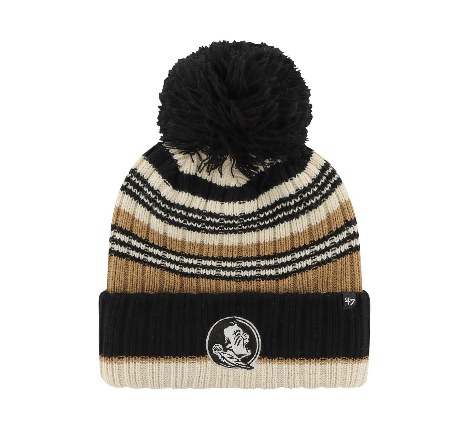 '47 Brand Женская вязаная шапка с помпоном Florida State Seminoles Barista Khaki