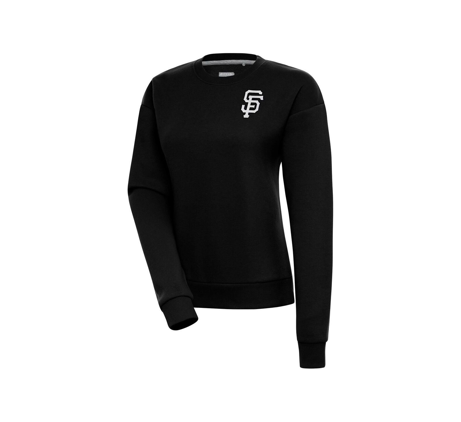 Antigua Women's Black San Francisco Giants Brushed Metallic Victory Pullover Sweatshirt