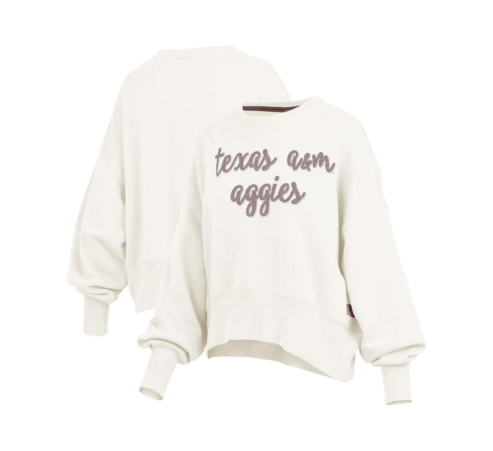 Женский свободный свитшот Pressbox Cream Texas A&M Aggies Chelsea