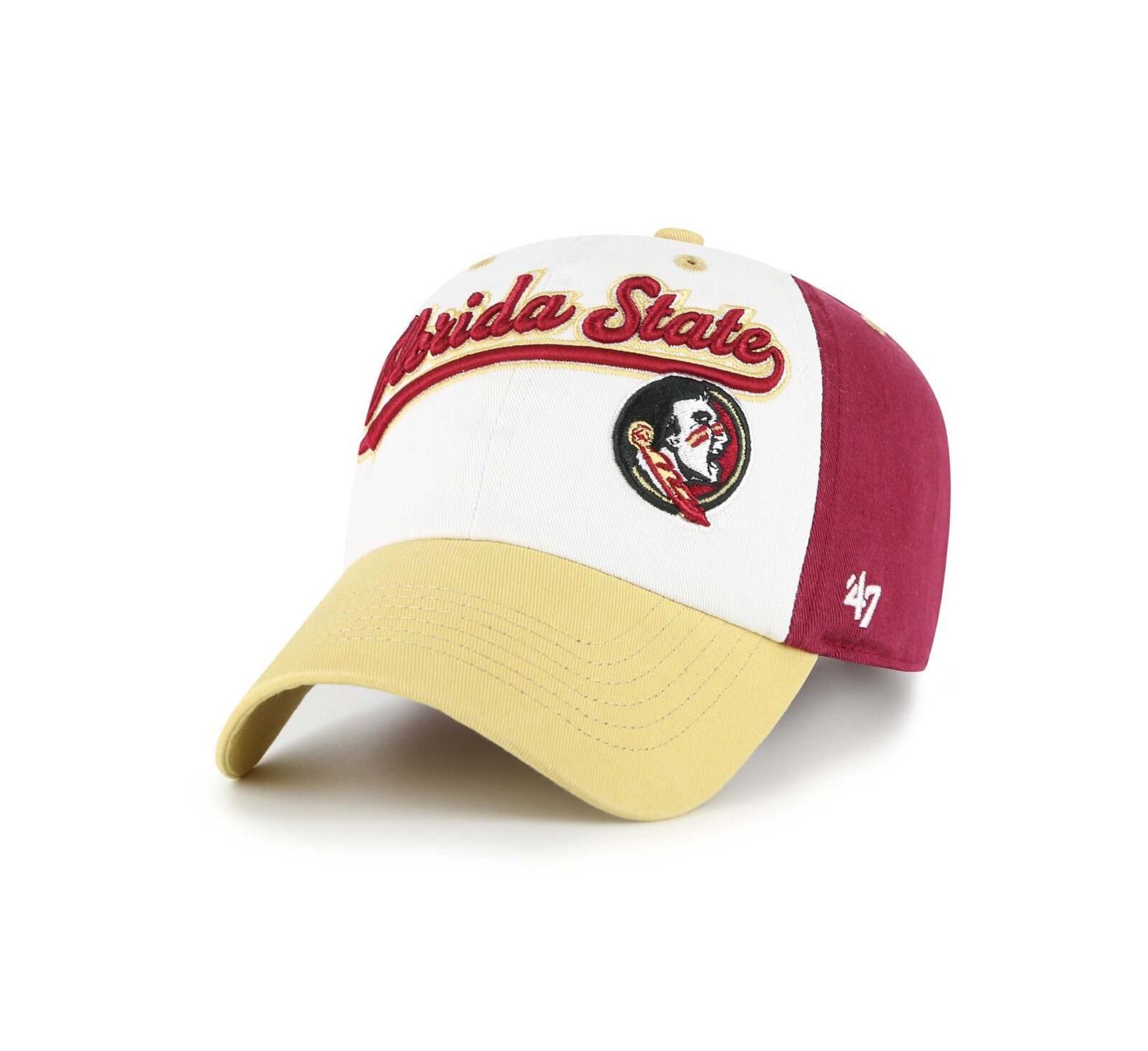 Регулируемая кепка '47 Brand для мальчиков и девочек White Florida State Seminoles Scooter Clean Up
