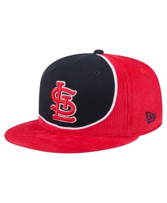 Мужская ретро кепка-снэпбэк New Era Red/Navy St. Louis Cardinals Split Corduroy