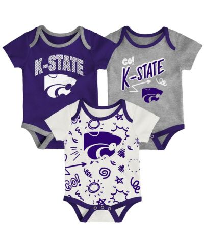 Набор боди Outerstuff для мальчиков и девочек Kansas State Wildcats 3-pack