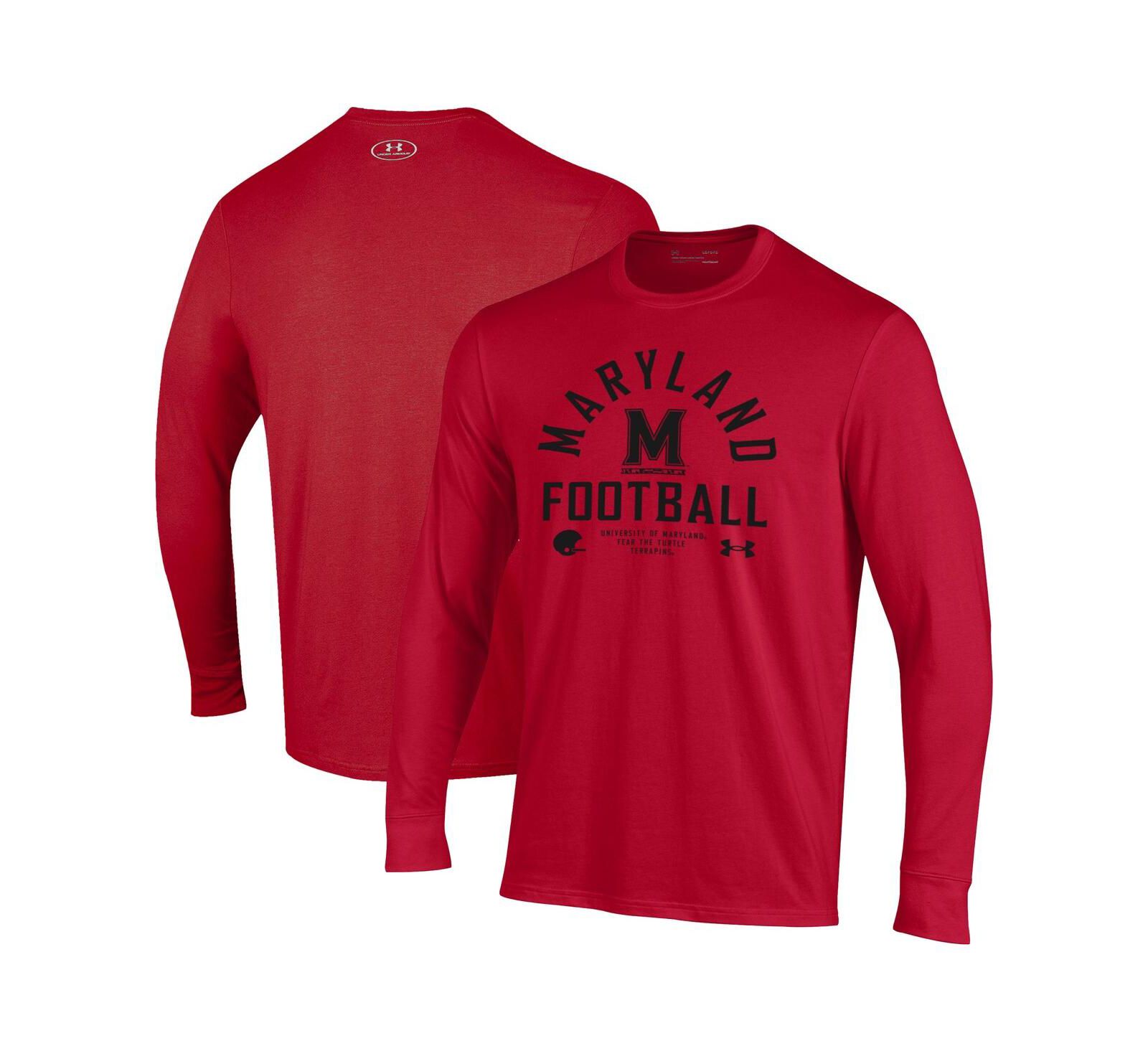 Under Armour Men's Red Maryland Terrapins 2025 Sideline Football Performance Long Sleeve T-Shirt