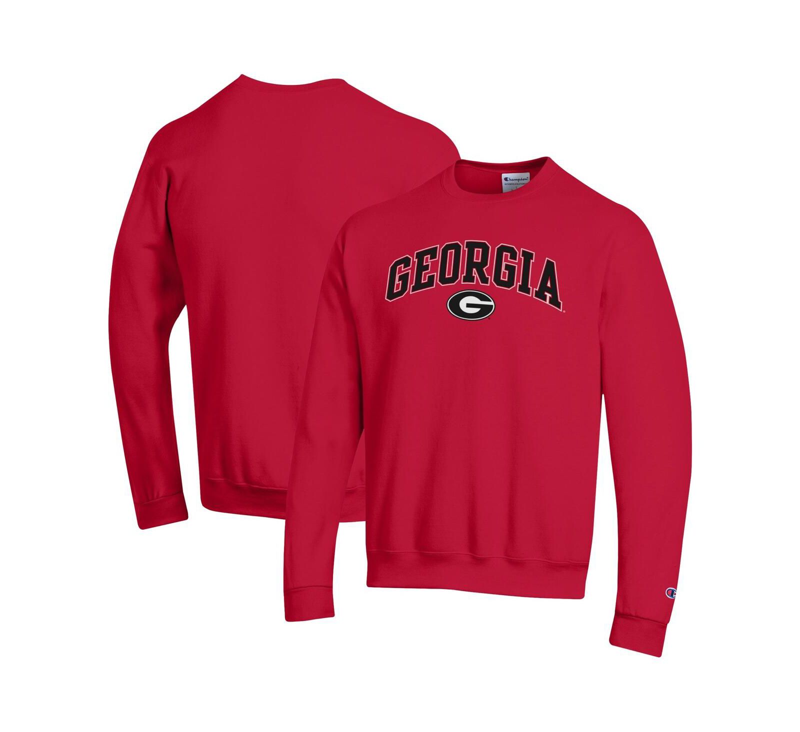 Мужское свитшот Champion Georgia Bulldogs Arch Over Logo Pullover, красное