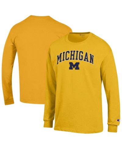 Champion Men's Maize Michigan Wolverines Arch Over Logo Long Sleeve T-Shirt