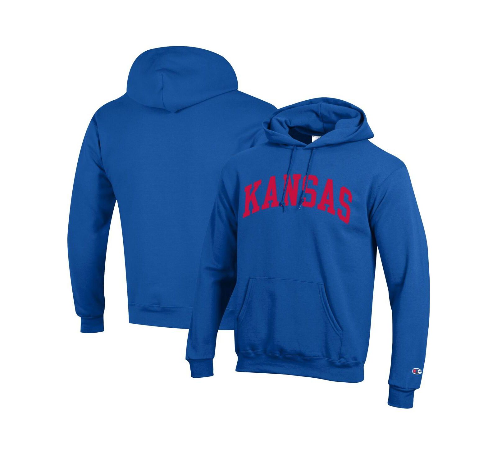 Мужское худи Champion Royal Kansas Jayhawks Basic Arch Fleece Pullover