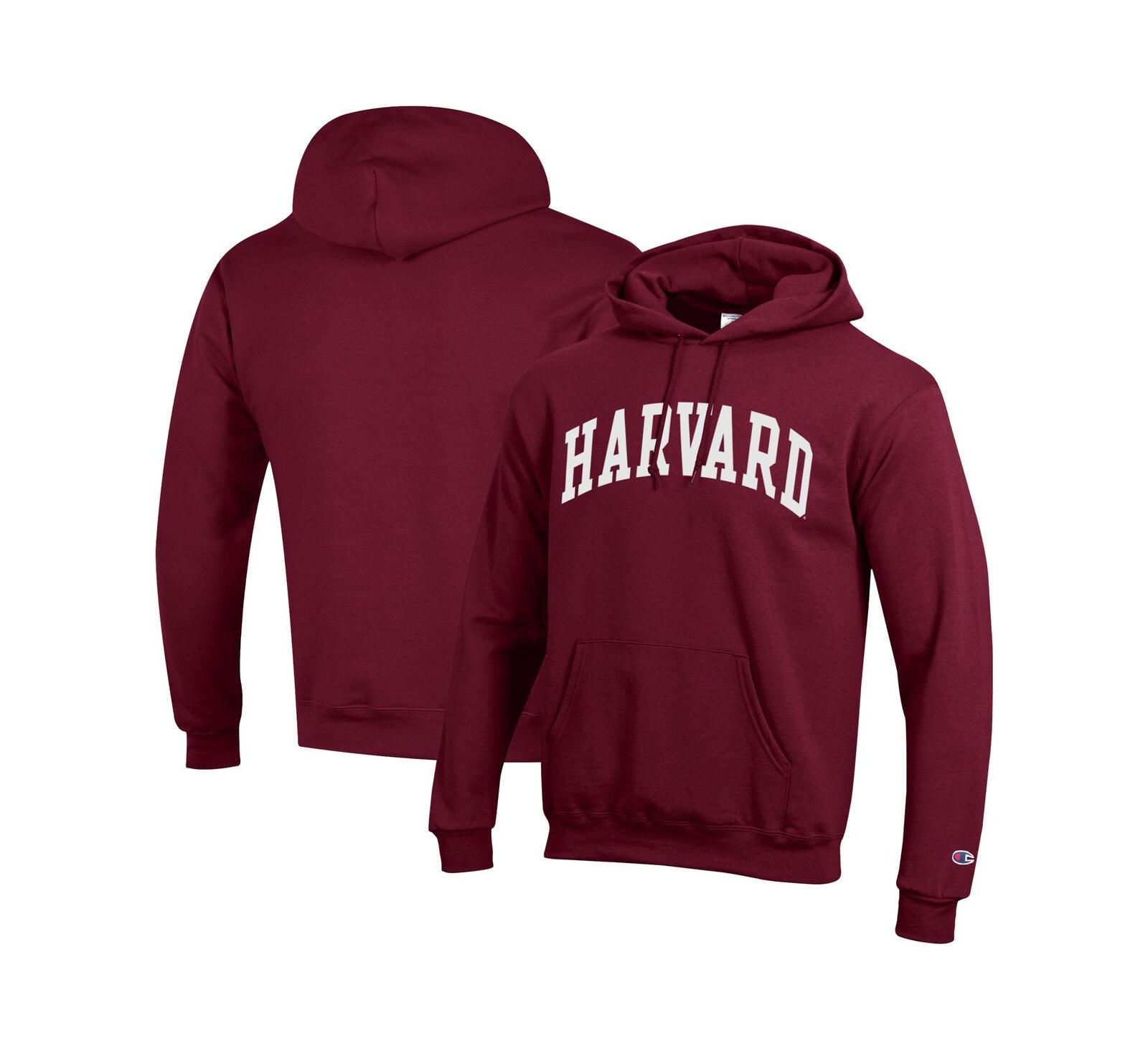 Champion Men's Crimson Harvard Crimson Basic Arch Fleece Pullover Hoodie