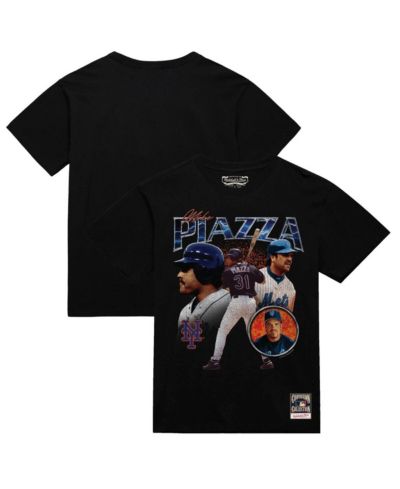 Mitchell & Ness Мужская футболка Mike Piazza New York Mets 2000 Subway Series 25th Anniversary Power, черная