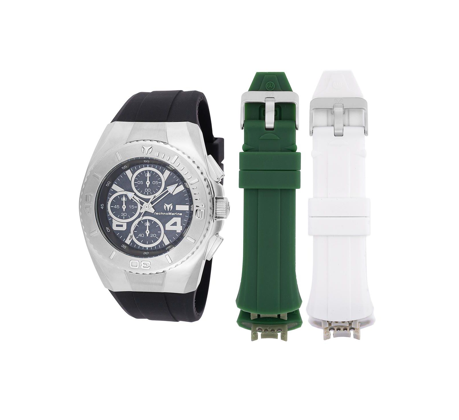 Часы Technomarine Men's TM-124029 Cruise Quartz Chronograph, черный циферблат