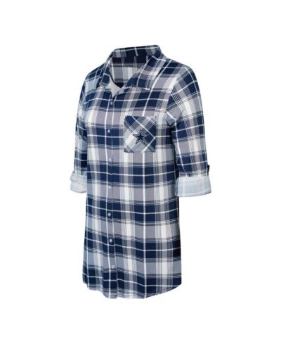 Concepts Sport Женская ночная рубашка в клетку, темно-синяя, Dallas Cowboys Ashford Plaid Knit