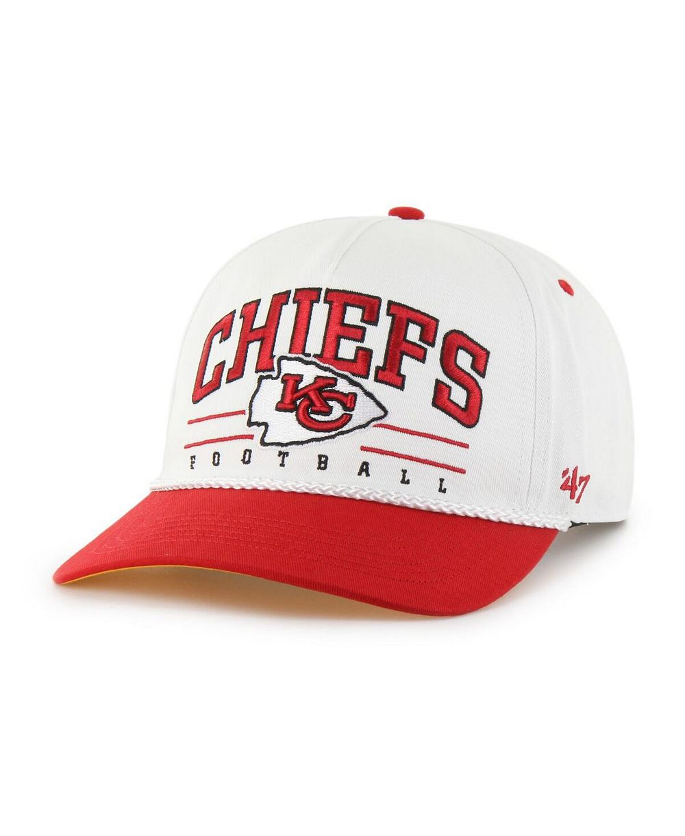 Мужская кепка '47 Brand White/Red Kansas City Chiefs Roscoe Two-Toned Hitch Adjustable Hat