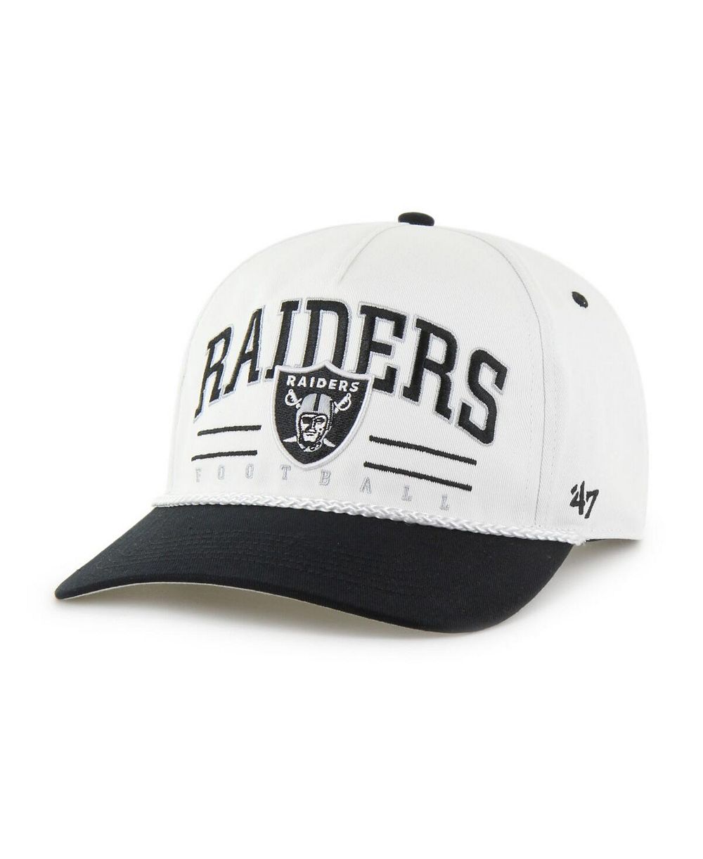Регулируемая кепка '47 Brand Men's White/Black Las Vegas Raiders Roscoe Two-Toned Hitch