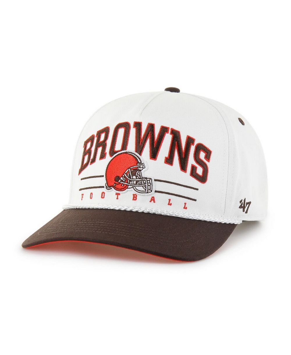 Мужская кепка '47 Brand White/Brown Cleveland Browns Roscoe Two-Toned Hitch Adjustable